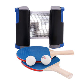 Table Tennis Retractable Net Rack Racket Set Indoor