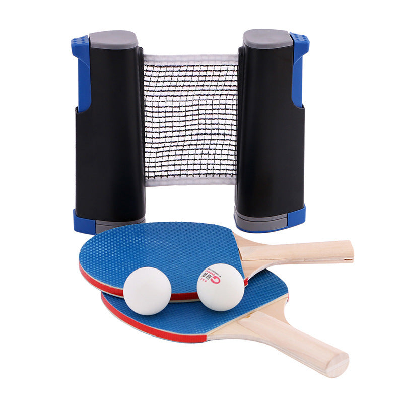 Table Tennis Retractable Net Rack Racket Set Indoor